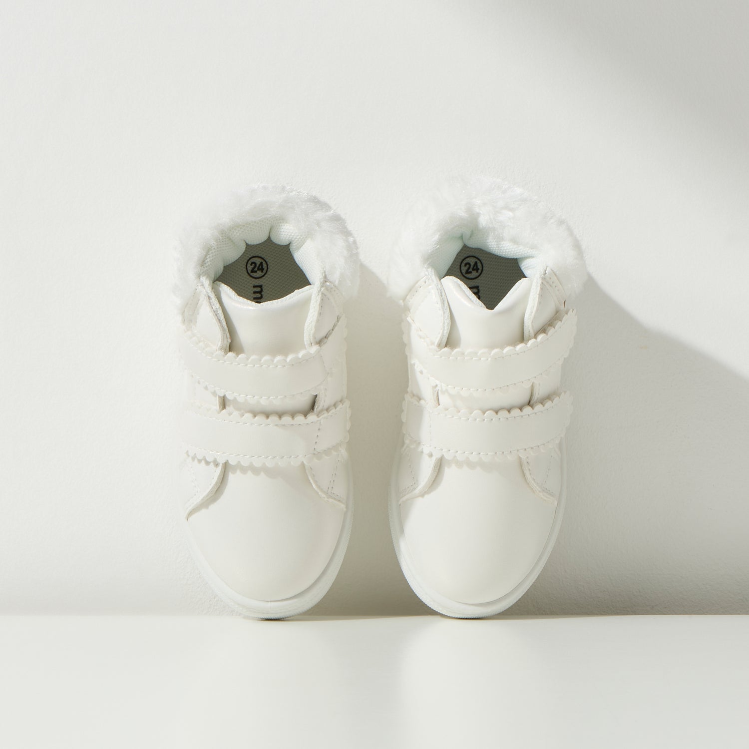 Plain High Top Sneakers with Hook and Loop Closure