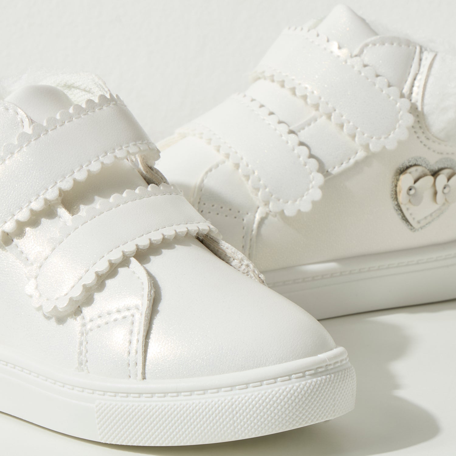 Plain High Top Sneakers with Hook and Loop Closure