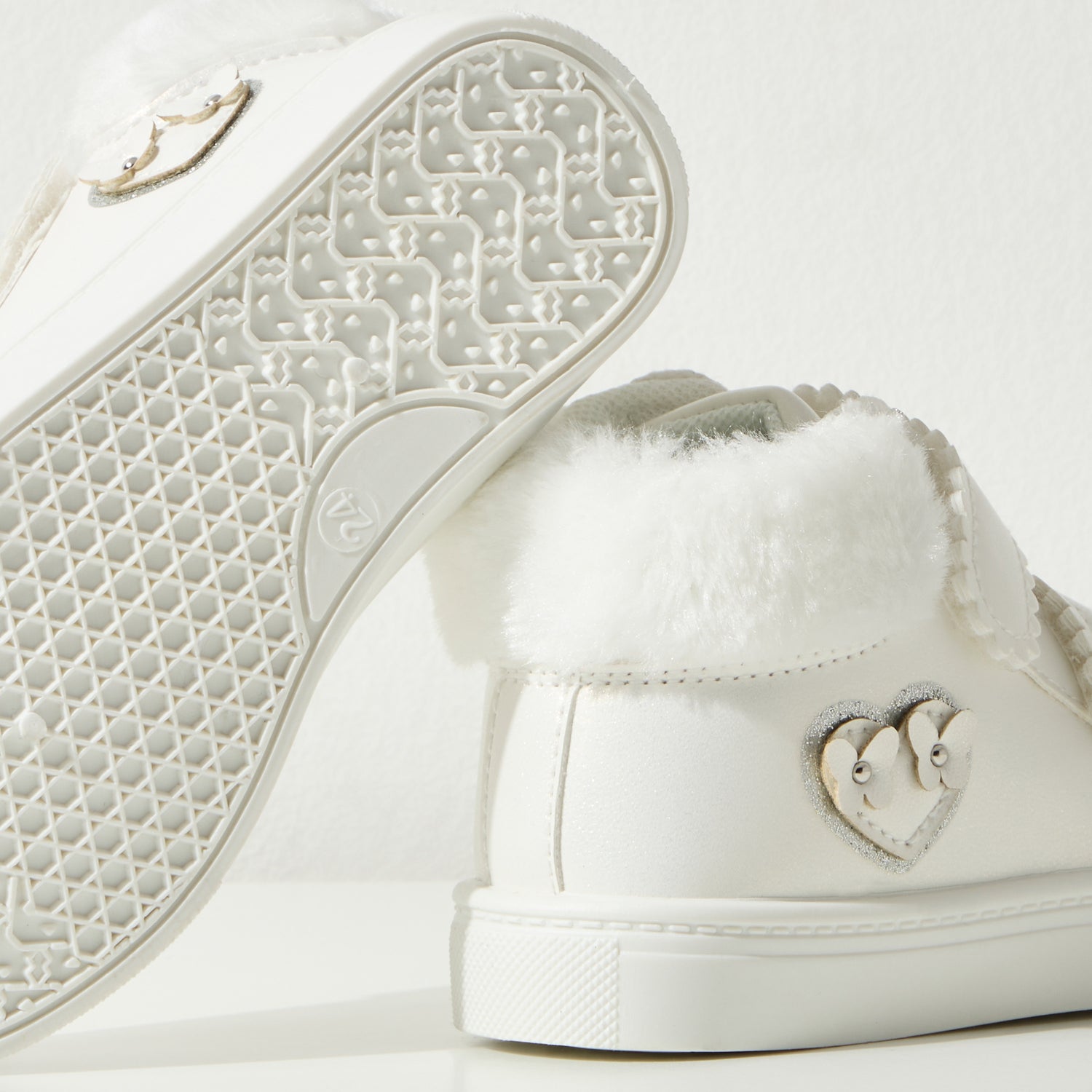 Plain High Top Sneakers with Hook and Loop Closure