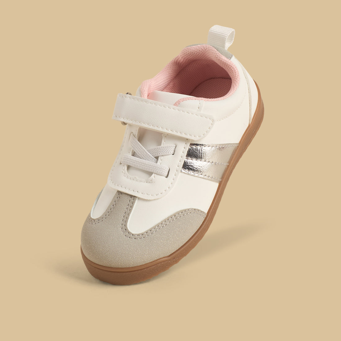 Panelled Sports Shoes with Hook and Loop Closure