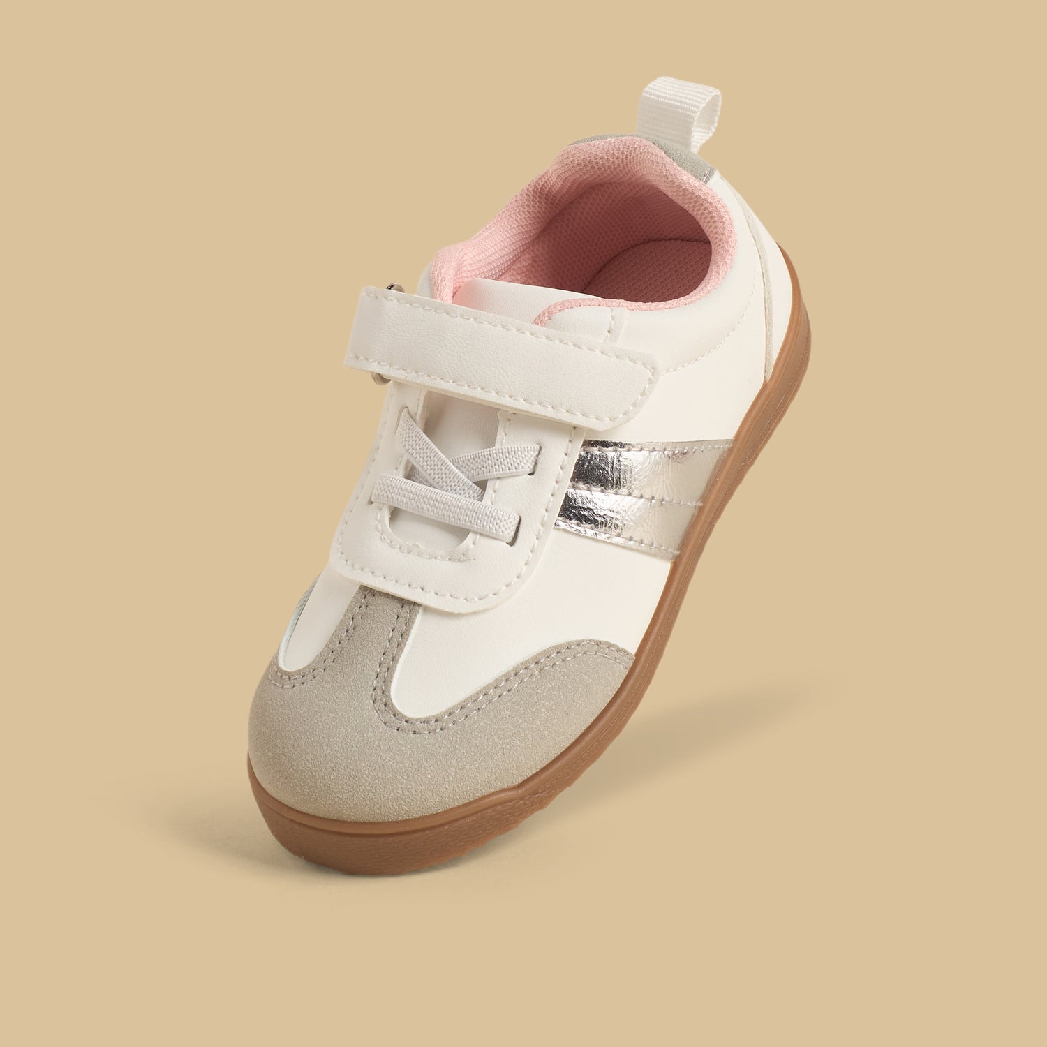Panelled Sports Shoes with Hook and Loop Closure