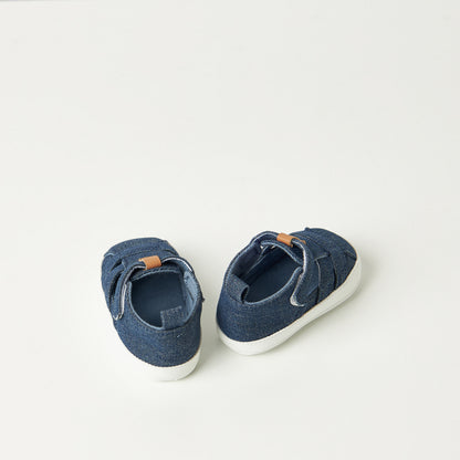 Juniors Textured Booties with Hook and Loop Closure