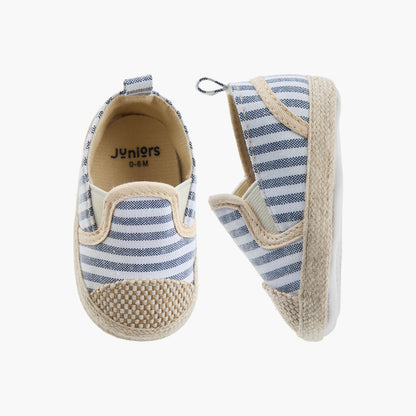 Juniors Shoes with Slip-On Detail, Stripes - Blue / 18-24 mths