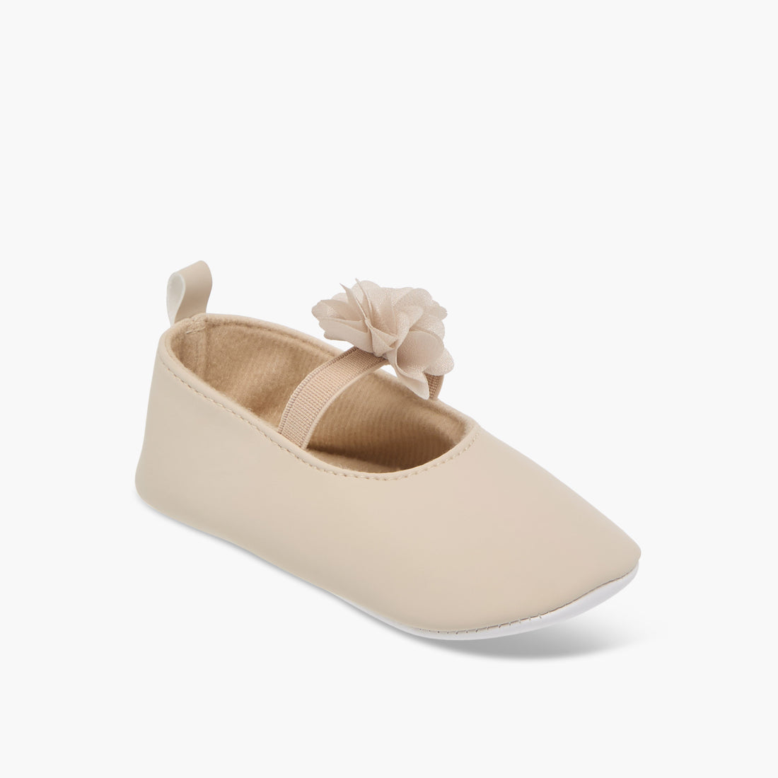 Juniors Solid Booties with Floral Accent and Elasticated Strap