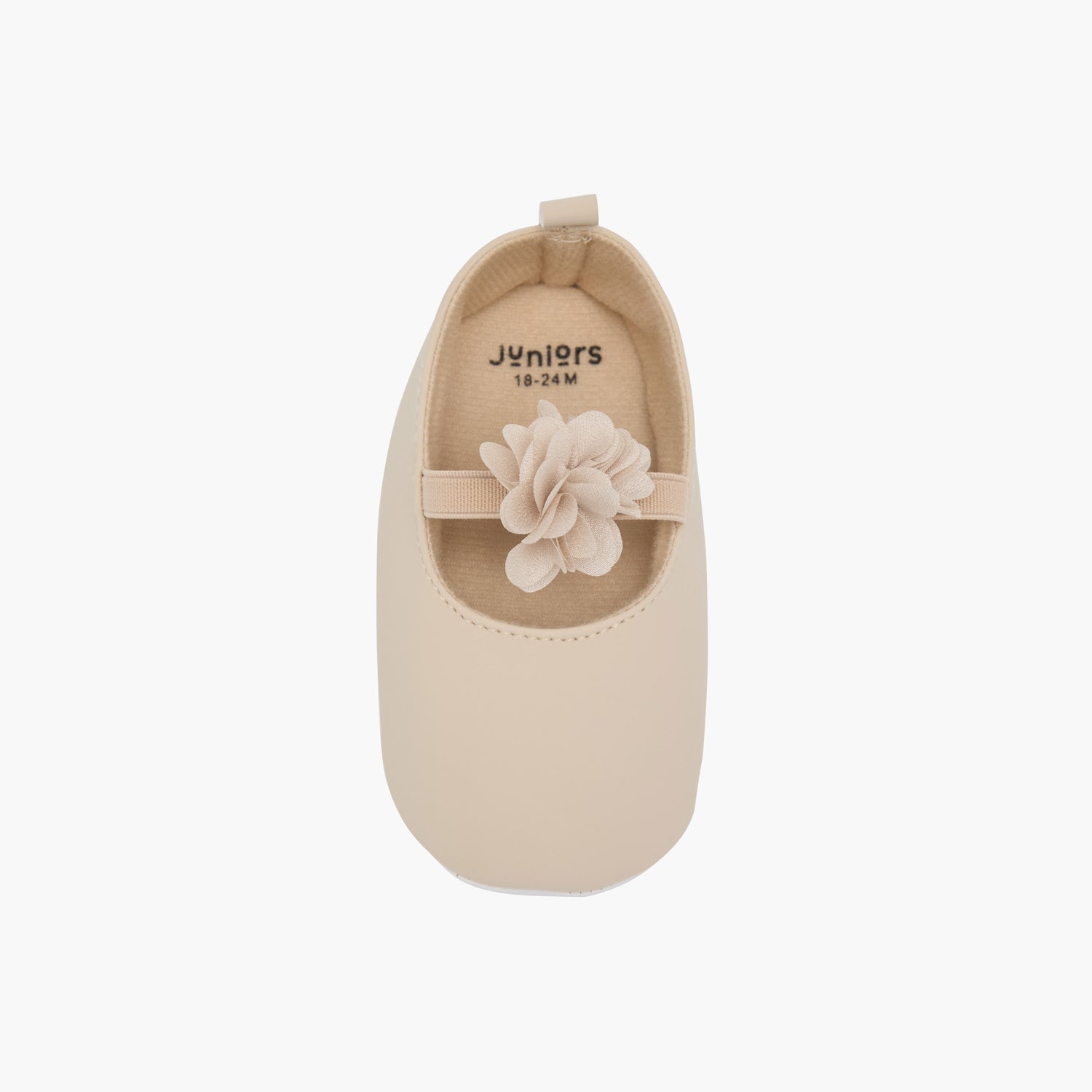 Juniors Solid Booties with Floral Accent and Elasticated Strap