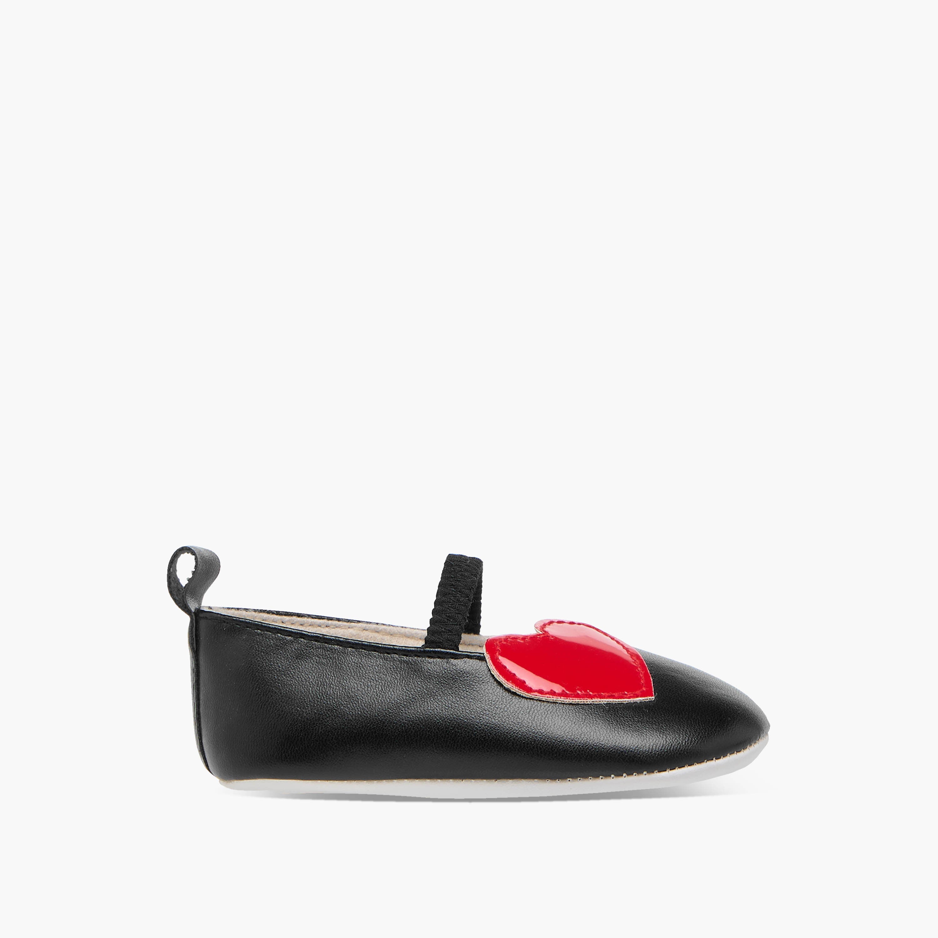 Juniors Heart Accent Slip-On Booties with Elastic Strap