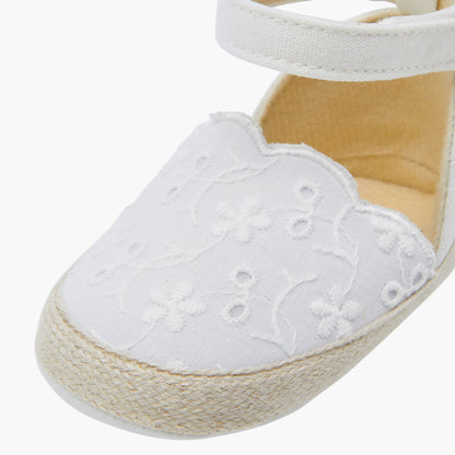 Juniors Soft Shoes with Hook and Loop Closure, Embroidered Design