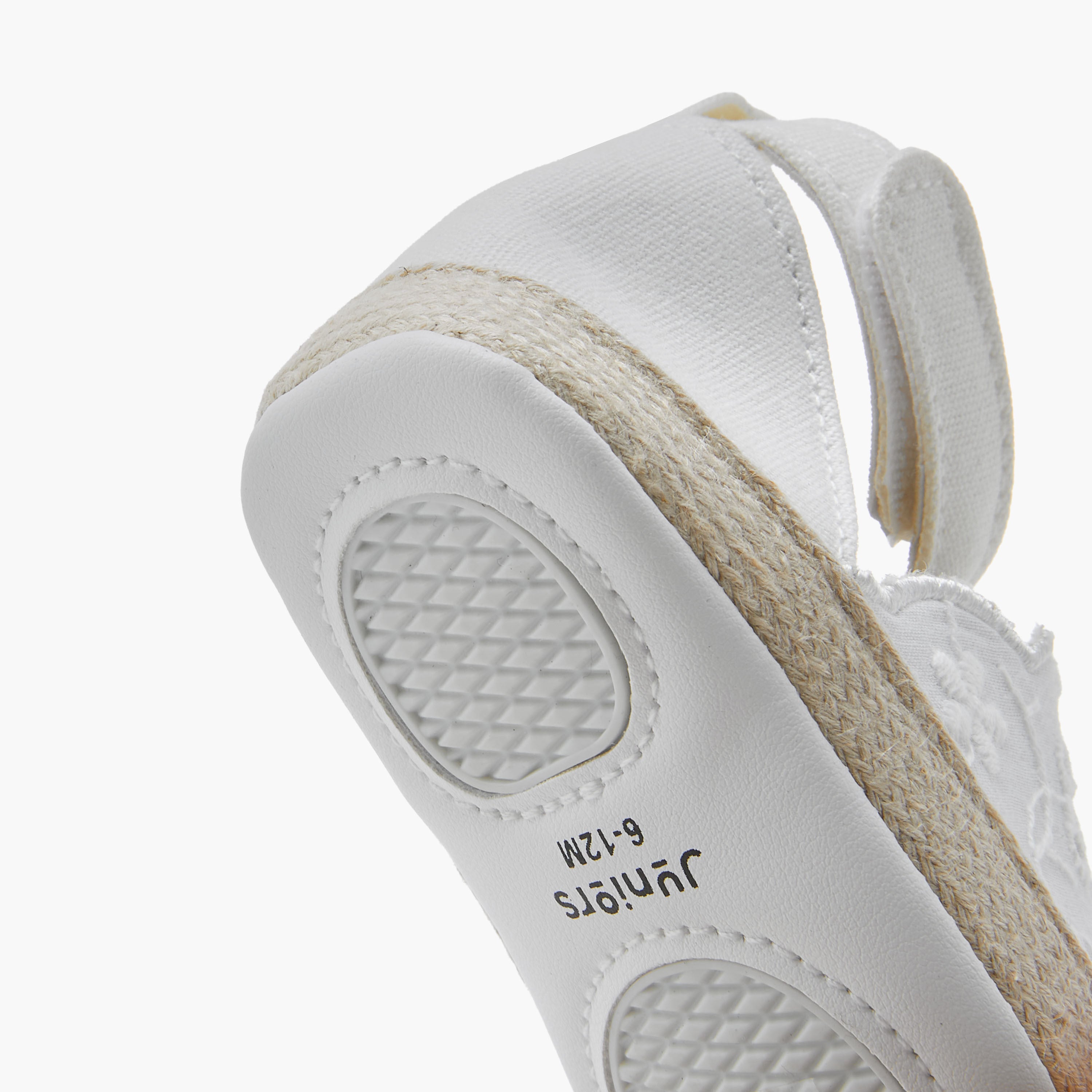 Juniors Soft Shoes with Hook and Loop Closure, Embroidered Design