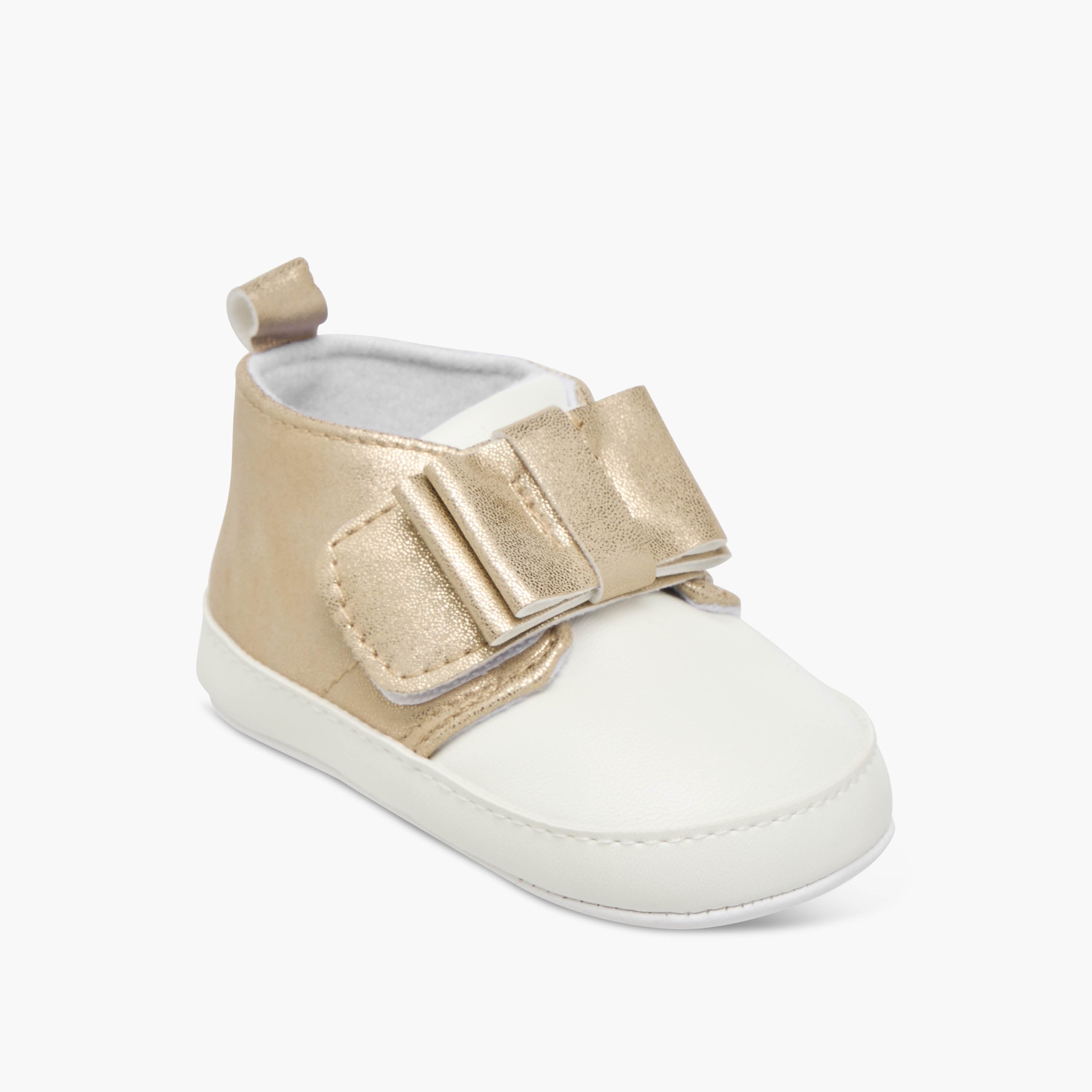 Juniors Bow Accent Booties with Hook and Loop Closure