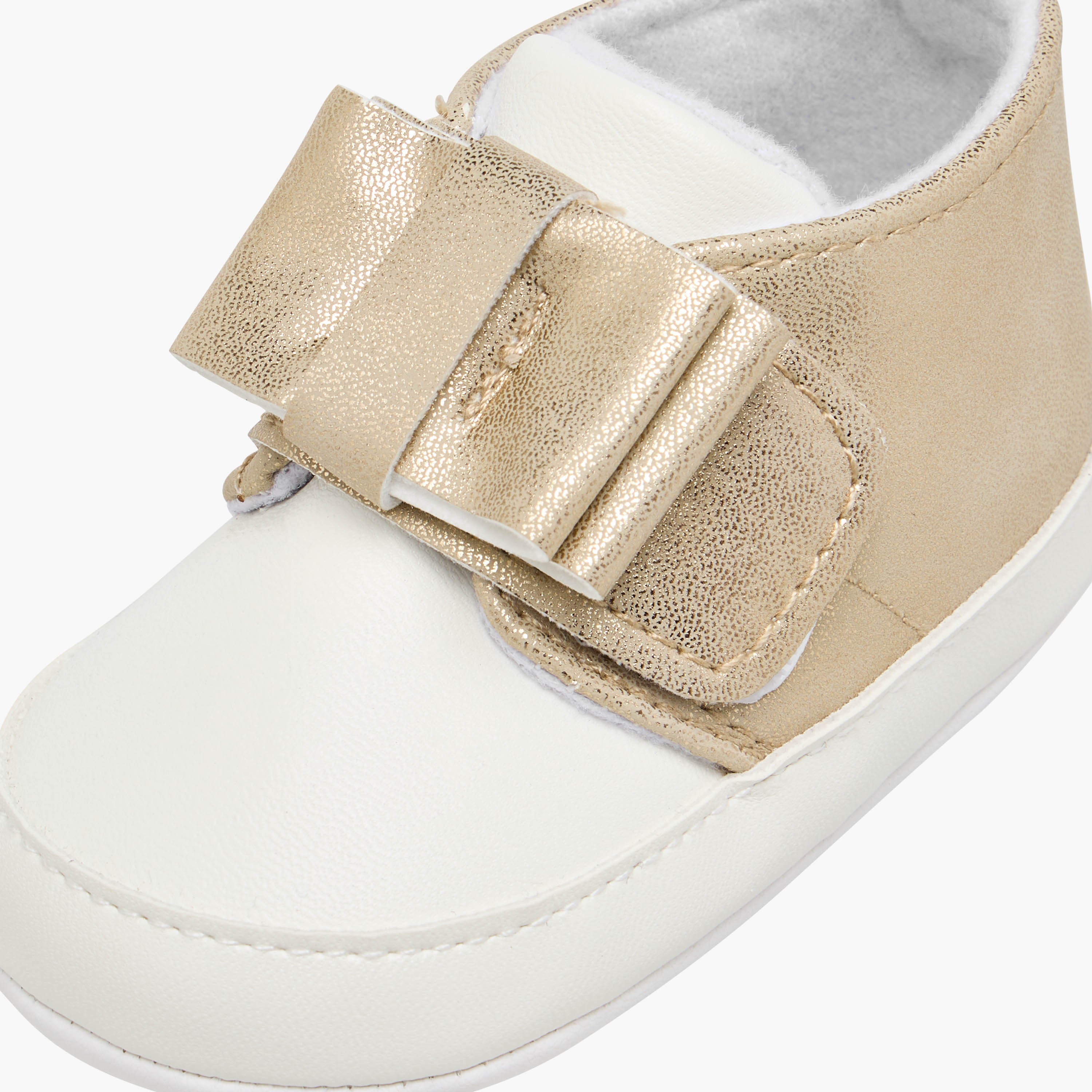 Juniors Bow Accent Booties with Hook and Loop Closure