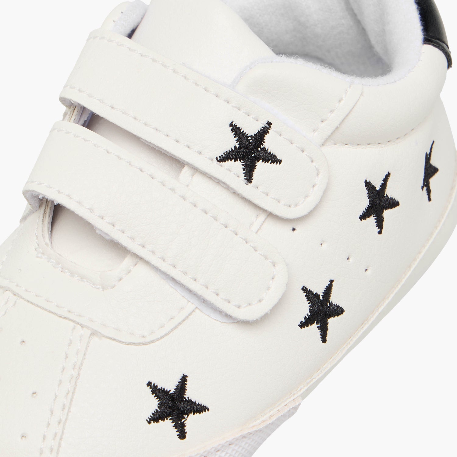 Juniors Star Embroidered Booties with Hook and Loop Closure