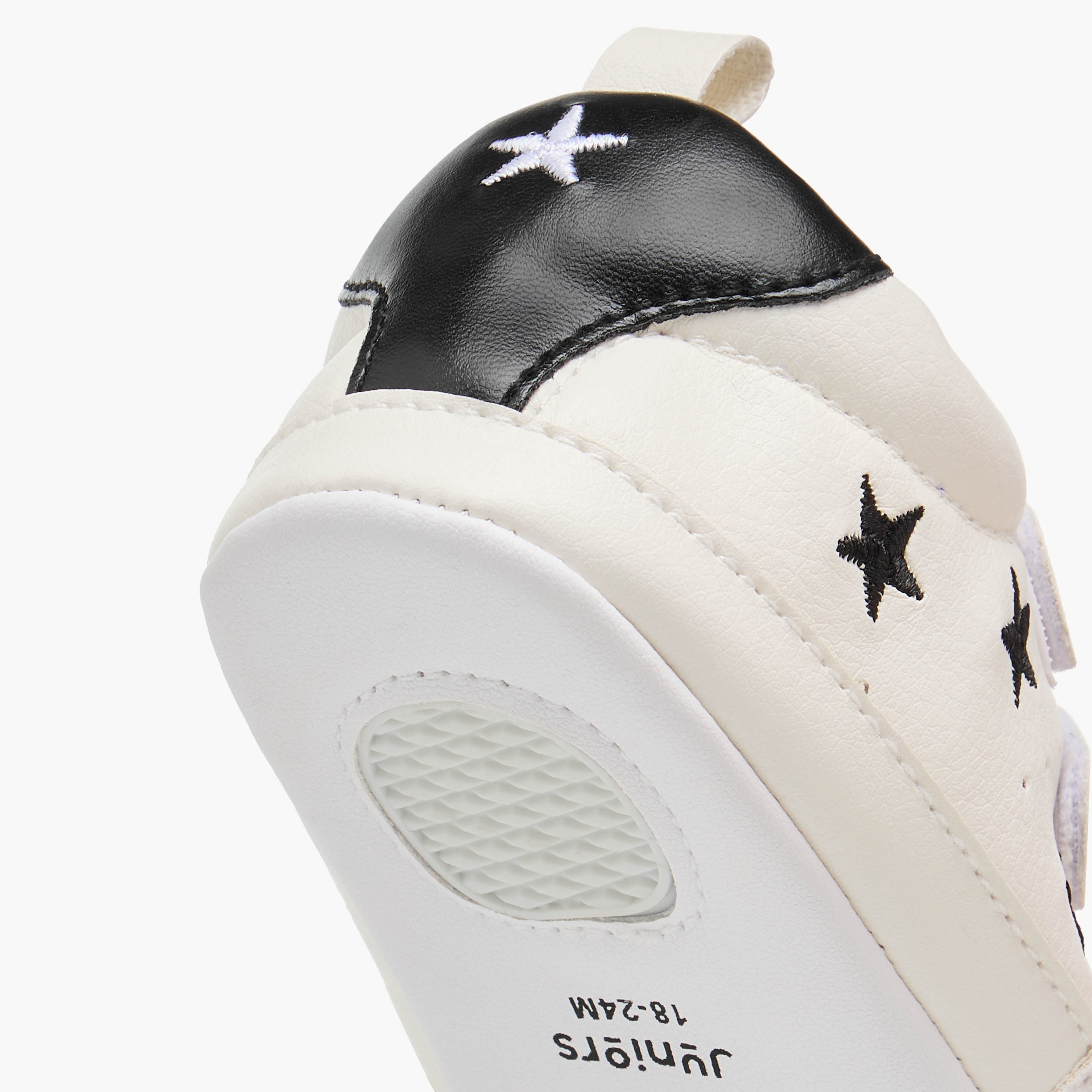 Juniors Star Embroidered Booties with Hook and Loop Closure
