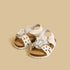 Butterfly Accent Sandals with Hook and Loop Closure - White / 20