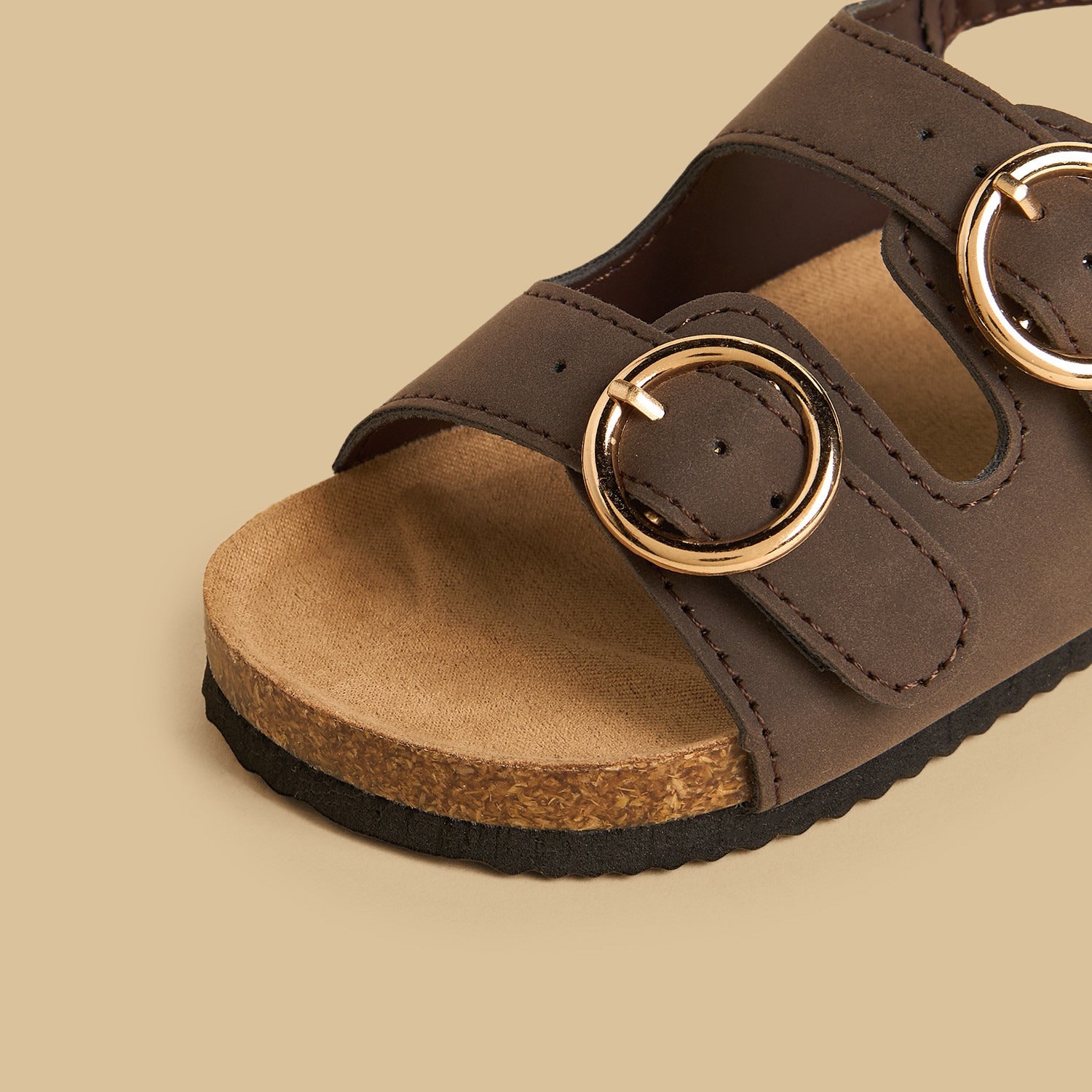 Buckle Accent Sandals with Hook and Loop Closure