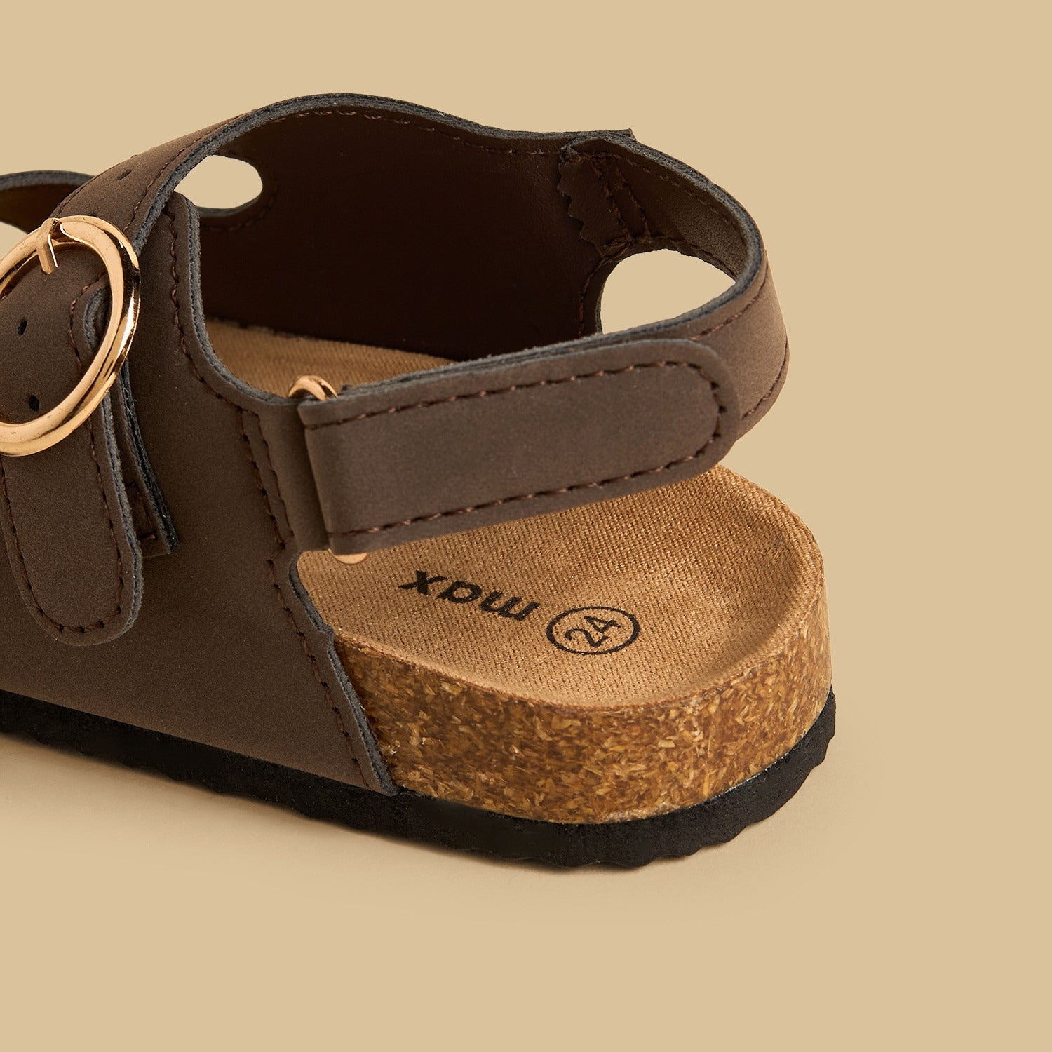 Buckle Accent Sandals with Hook and Loop Closure