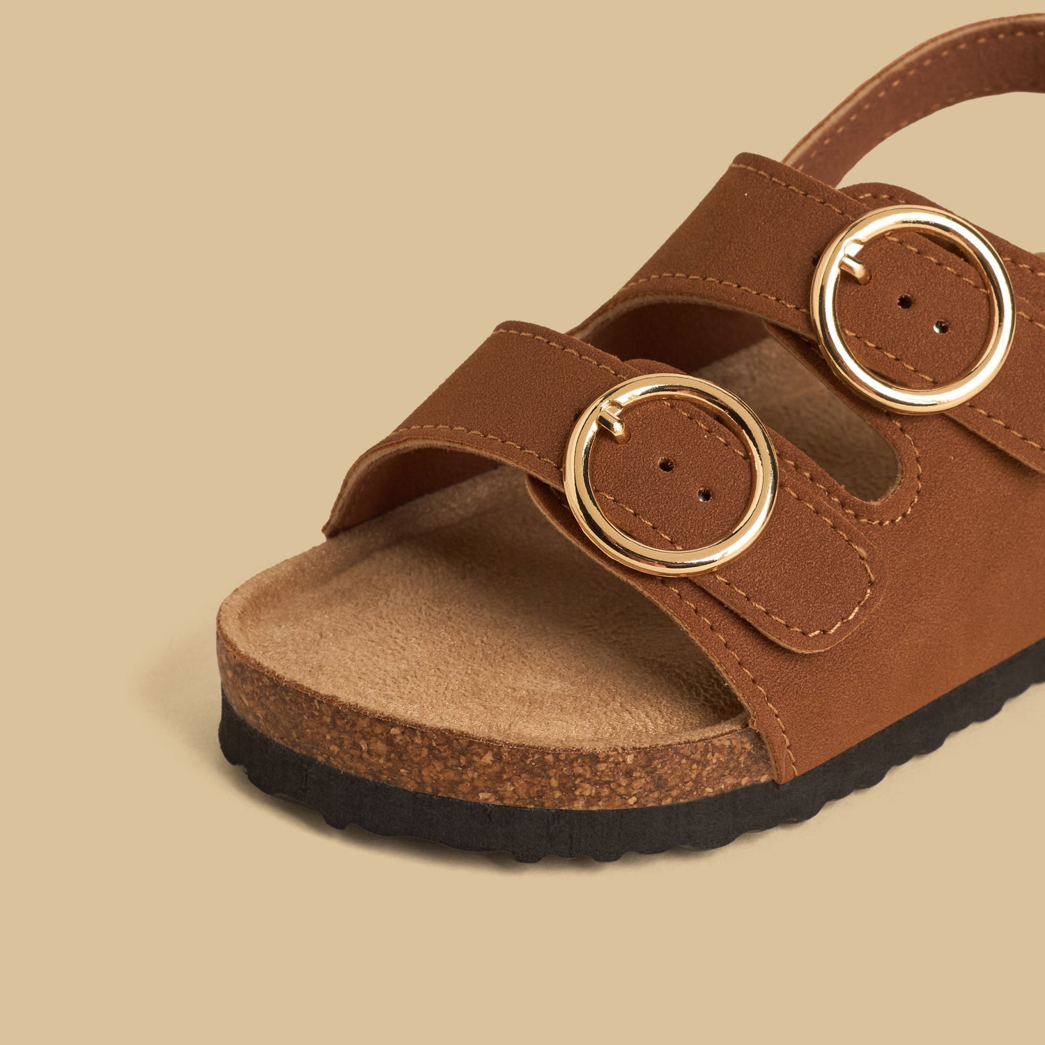 Buckle Accent Sandals with Hook and Loop Closure