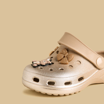Teddy Bear Applique Clogs with Backstrap