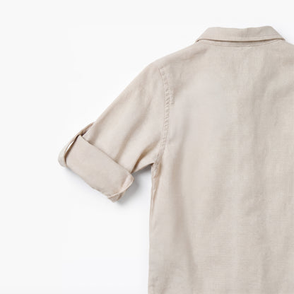 Solid Long Sleeves Shirt Style Bodysuit with Button Closure and Roll-Up Tab