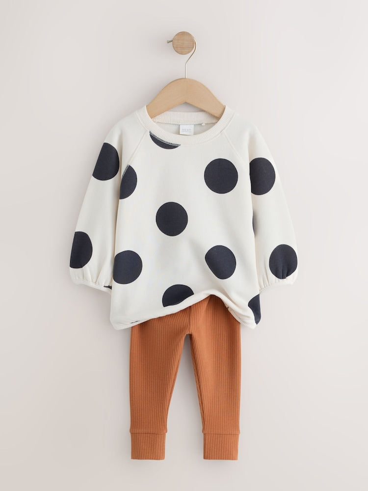 Cream Mono Spot Sweatshirt and