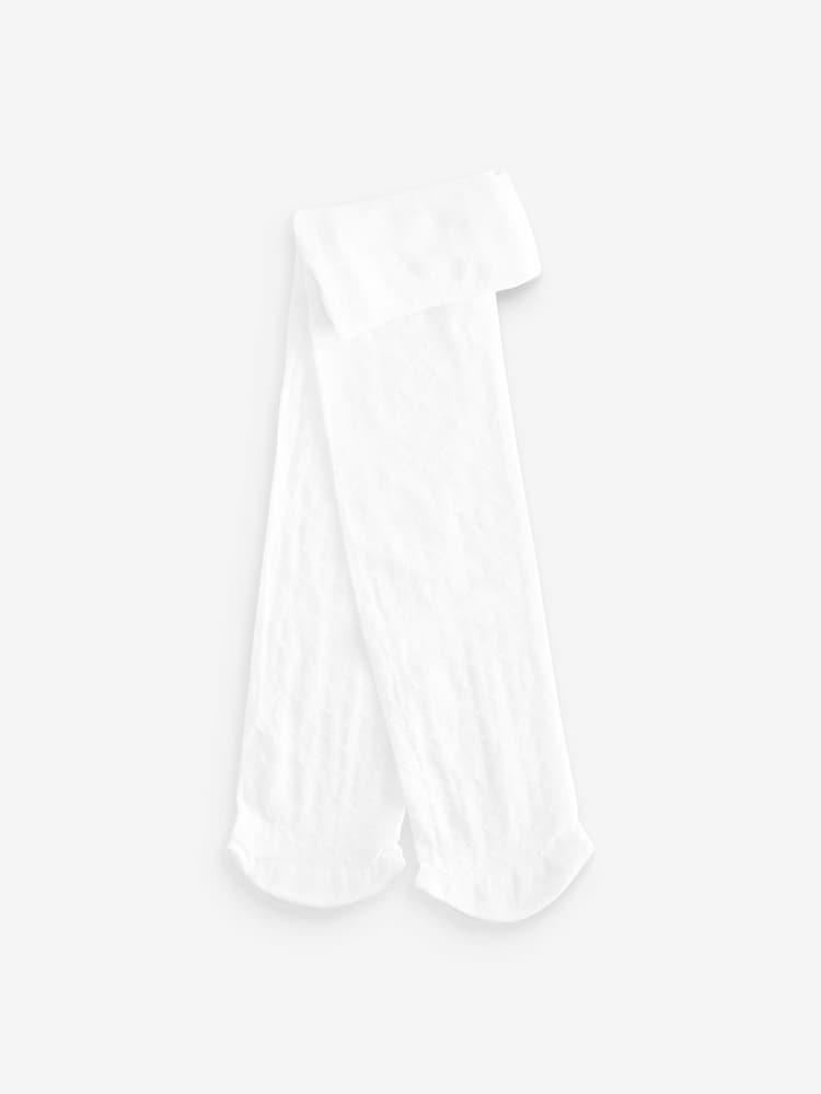 White 40 Denier Spot Tights - Size Up To 6 Months (50 - 68cm)