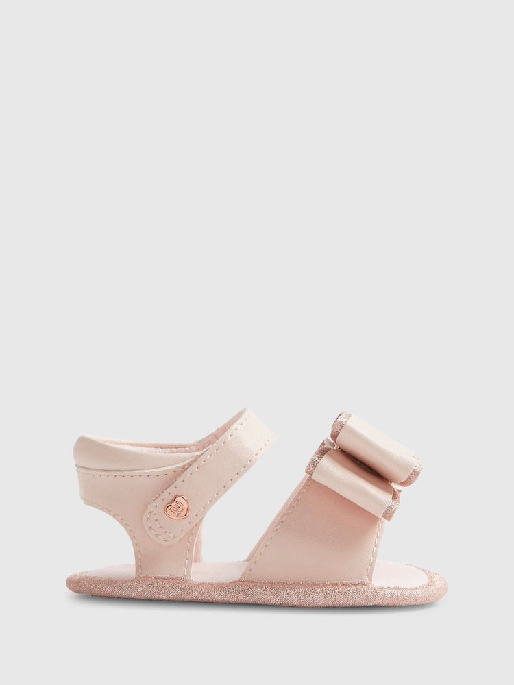 River Island Pink Sparkle Bow Sandals