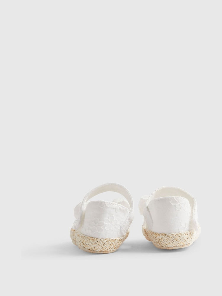 River Island White Broderie Espadrille Sandals