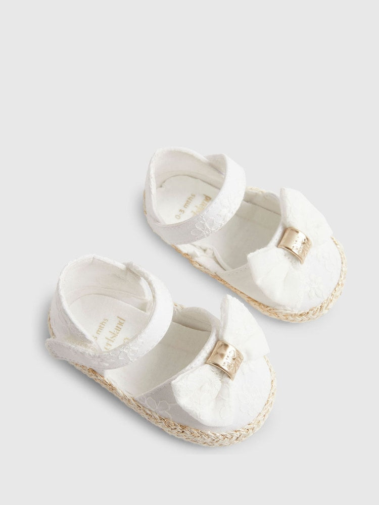 River Island White Broderie Espadrille Sandals