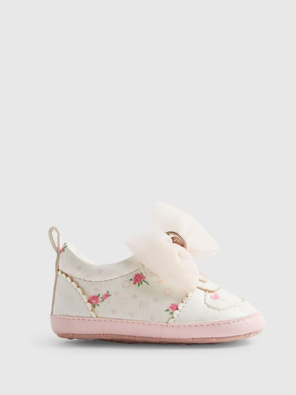 River Island White Floral Plimsoles