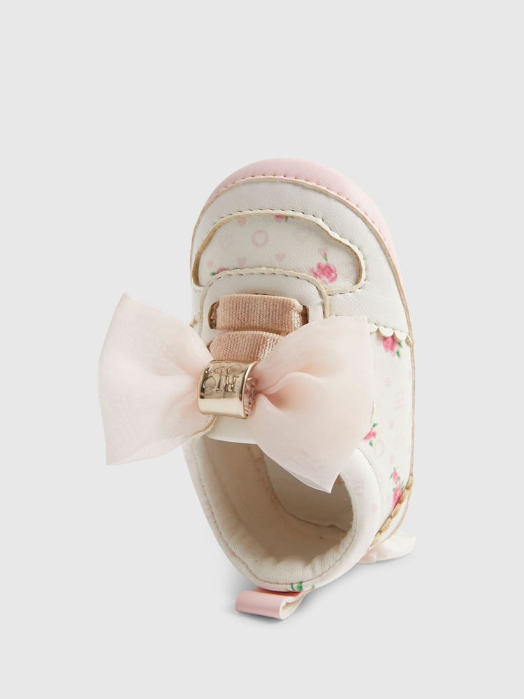 River Island White Floral Plimsoles