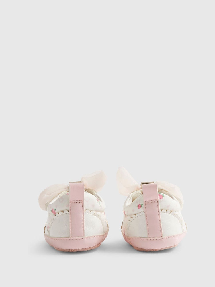 River Island White Floral Plimsoles