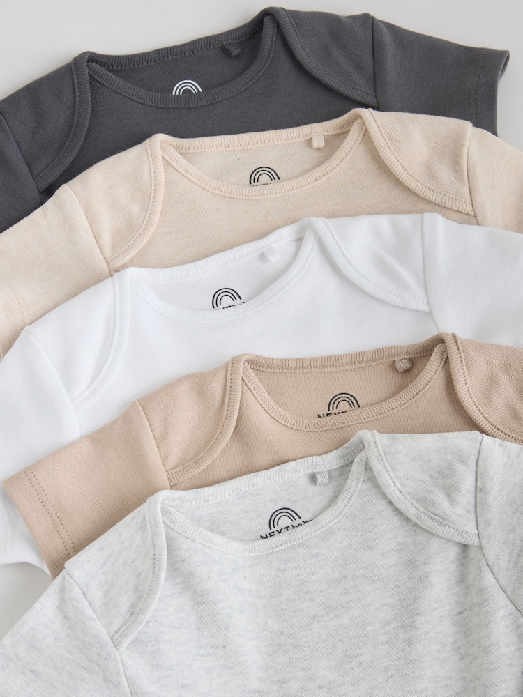 Neutral Baby Essential Short Sleeve Bodysuits 5 Pack