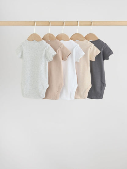 Neutral Baby Essential Short Sleeve Bodysuits 5 Pack