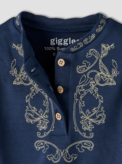 Giggles Cotton Henley Neck Long Sleeve Pyjama Set with Embroidery-baby-boys-clothing-nightwear-pyjamasets-image-4