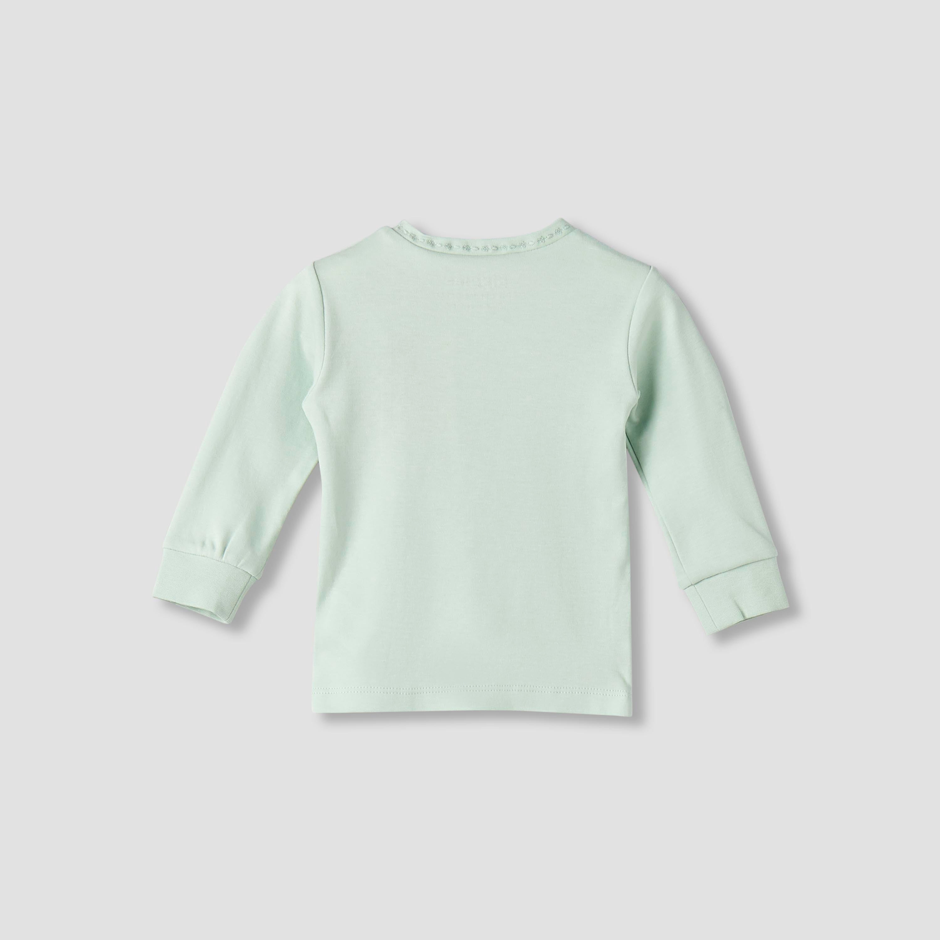 Giggles Cotton Henley Neck Long Sleeve Pyjama Set with Embroidery