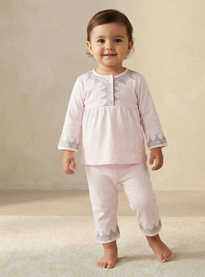 Giggles Cotton Henley Neck Long Sleeve Pyjama Set with Embroidery-baby-boys-clothing-nightwear-pyjamasets-image-1