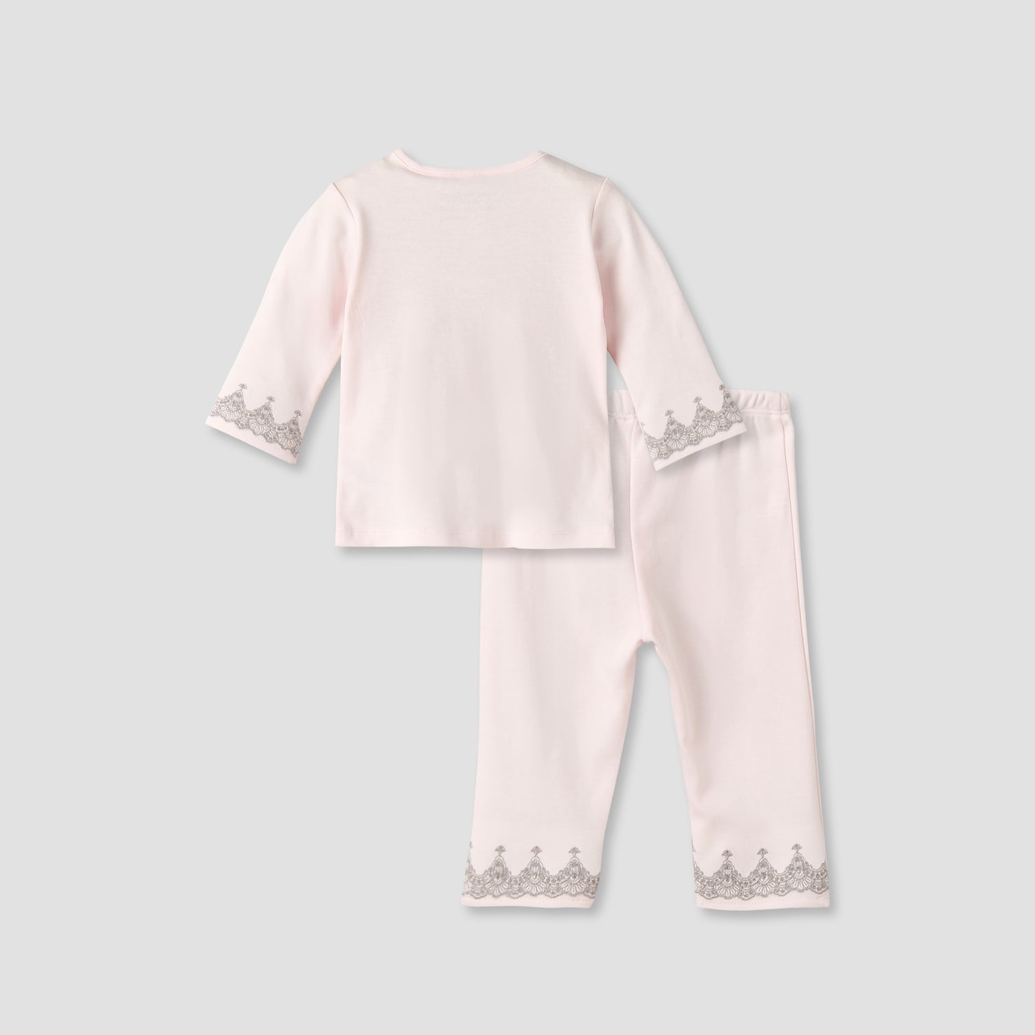 Giggles Cotton Henley Neck Long Sleeve Pyjama Set with Embroidery