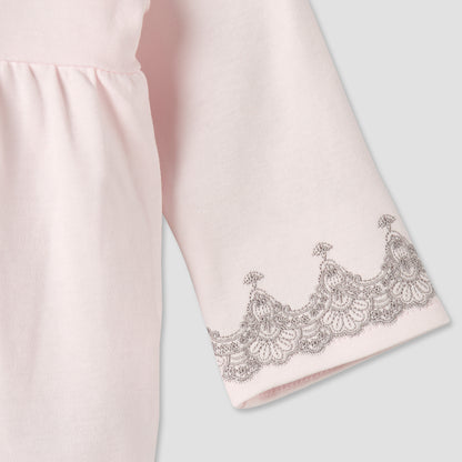 Giggles Cotton Henley Neck Long Sleeve Pyjama Set with Embroidery