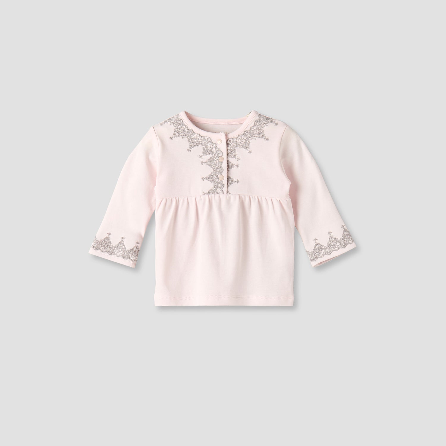Giggles Cotton Henley Neck Long Sleeve Pyjama Set with Embroidery