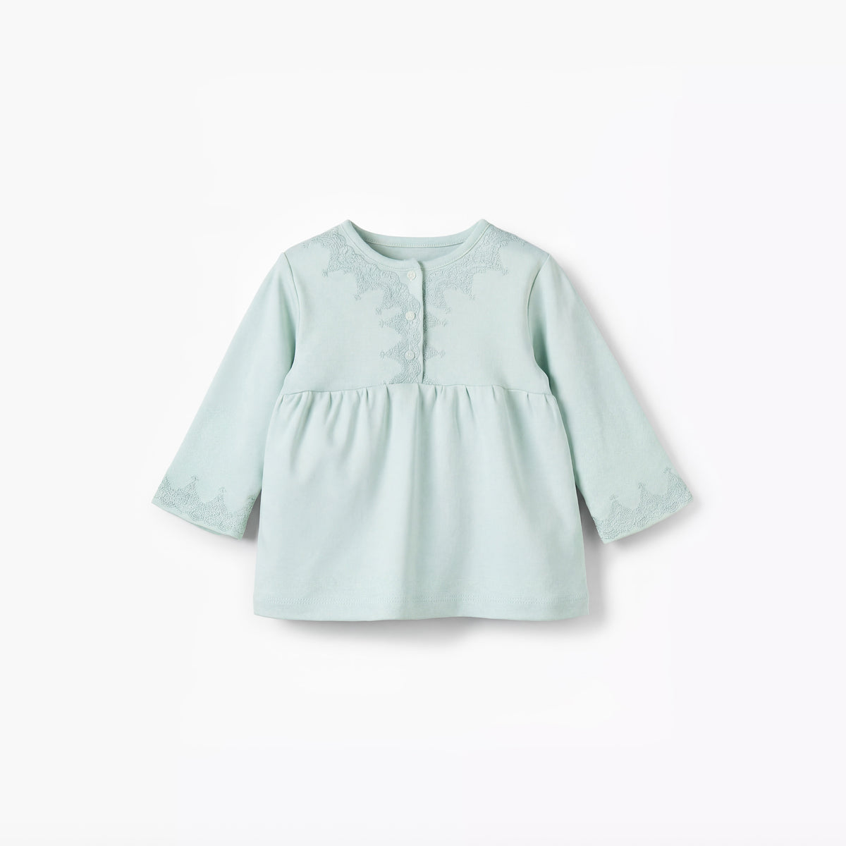 Giggles Cotton Henley Neck Long Sleeve Pyjama Set with Embroidery