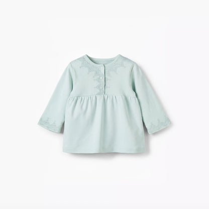 Giggles Cotton Henley Neck Long Sleeve Pyjama Set with Embroidery