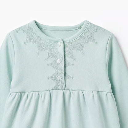 Giggles Cotton Henley Neck Long Sleeve Pyjama Set with Embroidery