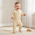 Giggles Cotton Mandarin Collar Long Sleeves Pyjama Set with Embroidery - Beige / 12-18 mths