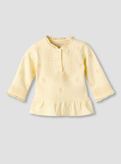 Giggles Cotton Pie Crust Neck Long Sleeves Pyjama Set with Embroidery-baby-girls-clothing-nightwear-pyjamasets-image-4