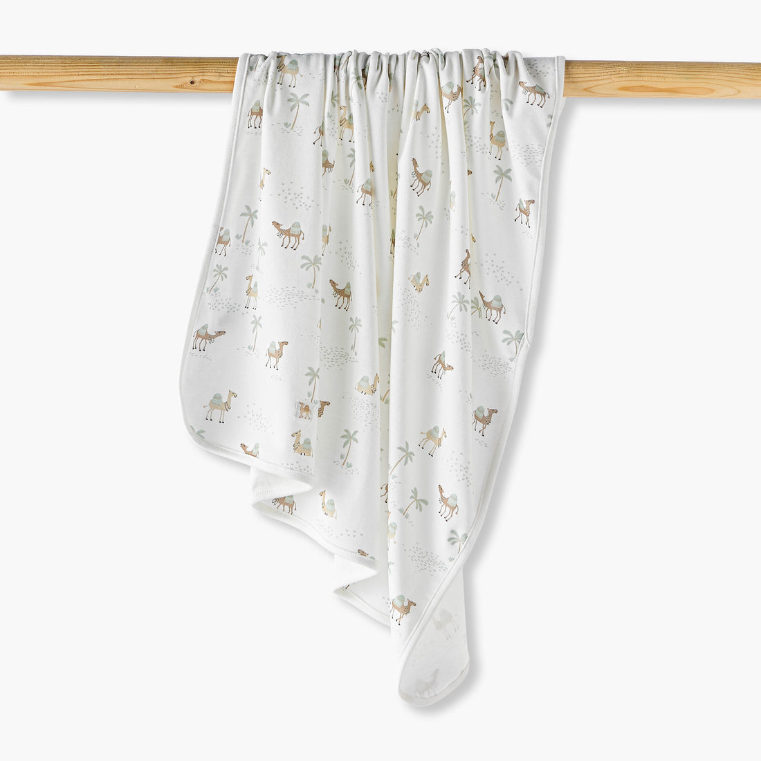Juniors Receiving Blanket with Camel Print - White / 0-6 mths