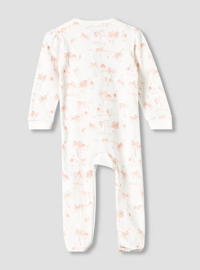 Juniors Cotton V-neck Long Sleeve Sleepsuit with Snap Button Closure-baby-girls-clothing-nightwear-sleepsuits-image-3