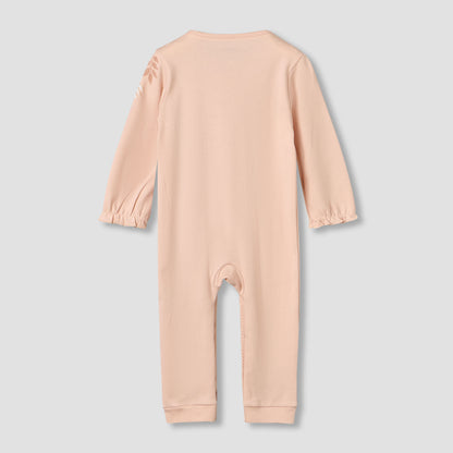 Juniors Cotton Crew Neck Long Sleeve Sleepsuit with Snap Button Closure