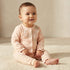 Juniors Cotton Crew Neck Long Sleeve Sleepsuit with Snap Button Closure - Peach / 12-18 mths
