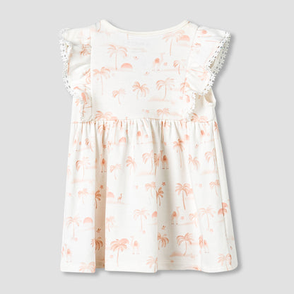 Juniors Round Neck Sleeveless Dress with Snap Button Closure