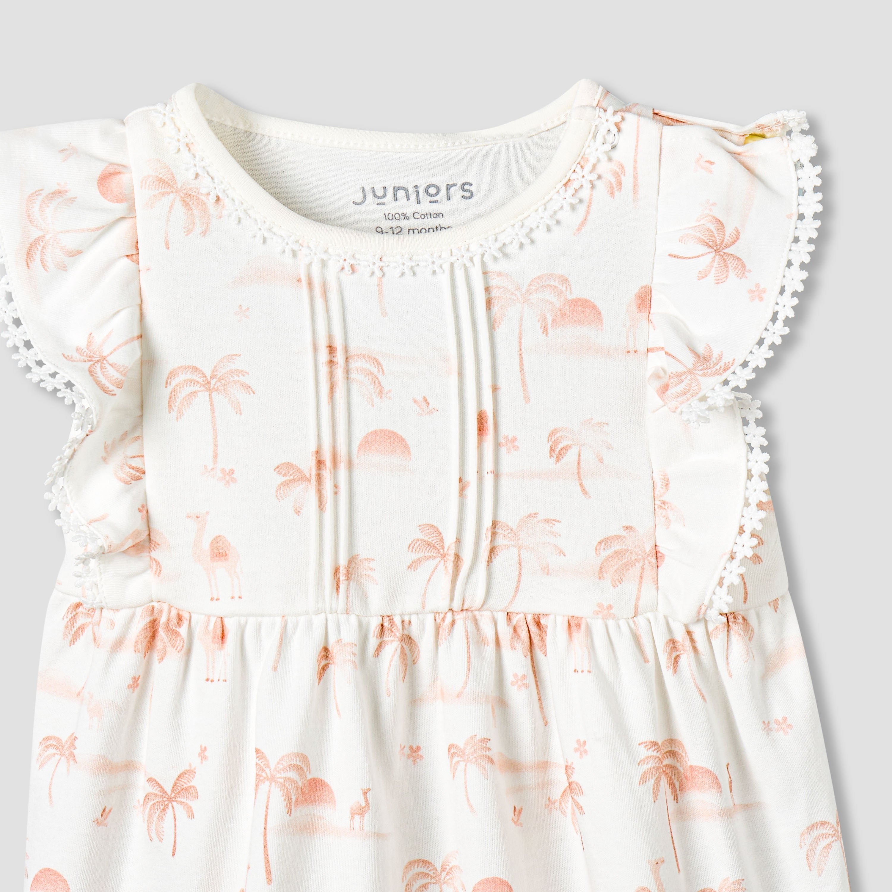 Juniors Round Neck Sleeveless Dress with Snap Button Closure
