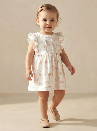 Juniors Round Neck Sleeveless Dress with Snap Button Closure-baby-girls-clothing-dressesandjumpsuits-image-1